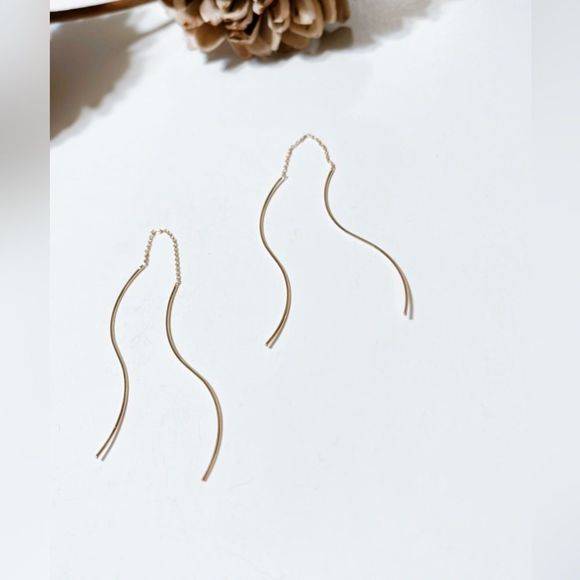 Thread earrings in gold M94 - Picture 4 of 6